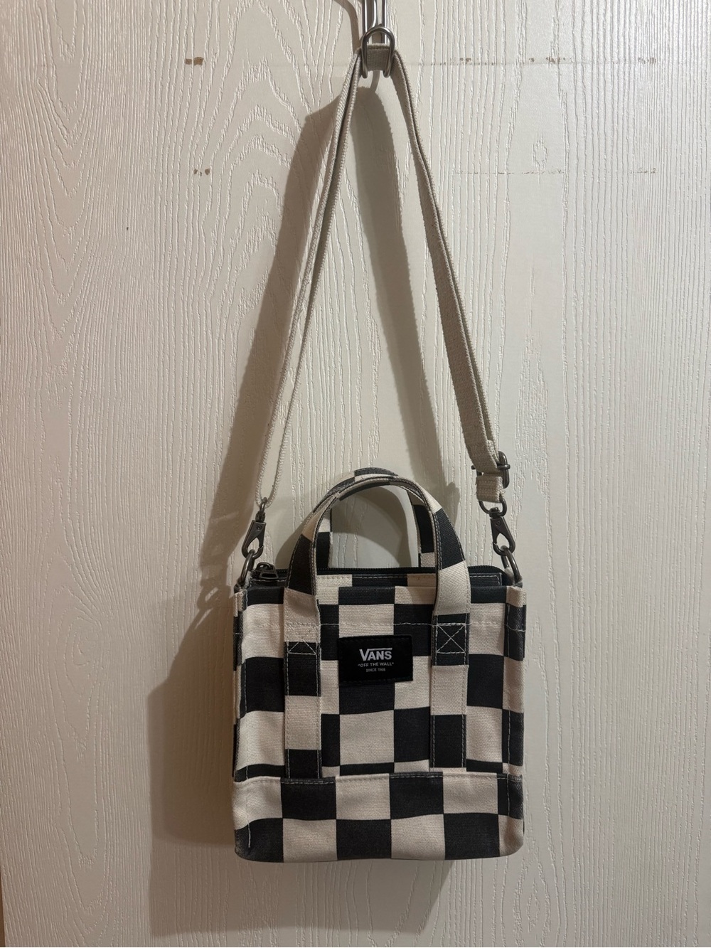 Vans Black and White Checkerboard Mini Crossbody Tote